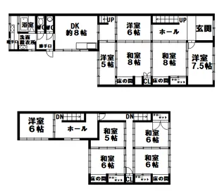 富山県中新川郡立山町五百石【一戸建】の間取り