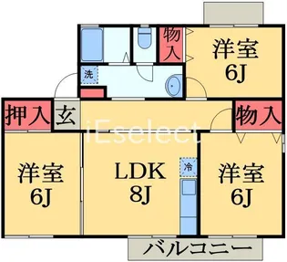 ウィステリアおゆみ野A【2階】の間取り