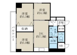 コープ野村万代【6階】の間取り