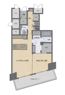 チャスカ茶屋町レジデンス【12階】の間取り
