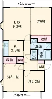 ルミエール緑岡A【3階】の間取り