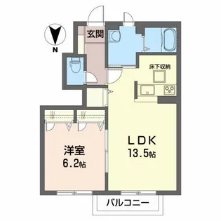 ディアス・ロジュマンE【1階】の間取り