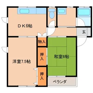 サニービレッジ B【2階】の間取り
