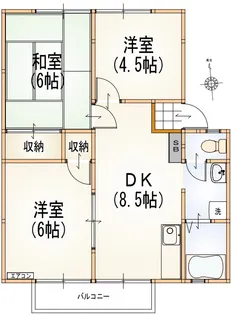 ヒルズフジA棟【2階】の間取り
