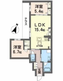 ハムステッドアレー【1階】の間取り