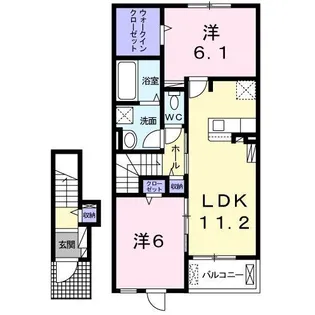 メゾンド ル マロン【2階】の間取り