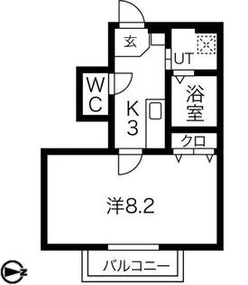 エルタスコート中江【1階】の間取り