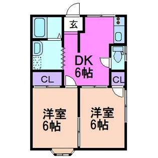 栃木県鹿沼市千渡【アパート】の間取り