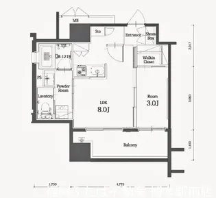 エンクレスト博多THE・TIME【15階】の間取り