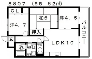 ディアコート藤井寺【3階】の間取り