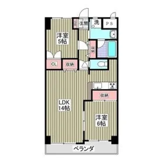 パークヒルズ若松原【1階】の間取り