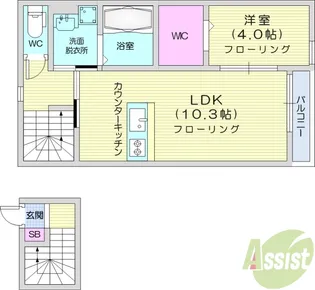 ハドルハシヌマ【2階】の間取り