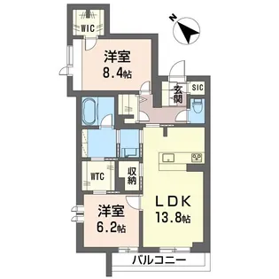 フェリシード野沢【2階】の間取り