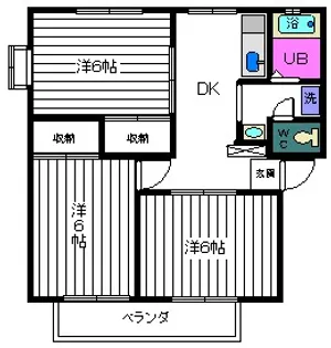 サンビレッジ静岡D棟【2階】の間取り