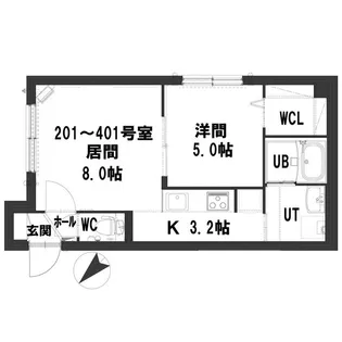 グランメール本郷通7B【4階】の間取り