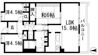 アルビス伊丹千僧11号棟【3階】の間取り