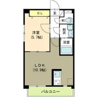 レンテ美咲【5階】の間取り