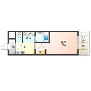 嵜本レジデンス福島【5階】の間取り