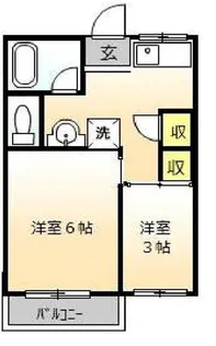ジュネス富岡【1階】の間取り