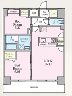 LUXENA+PAWS南行徳【6階】の間取り