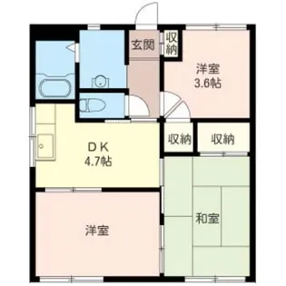 長谷川ハイツA【1階】の間取り