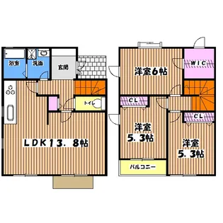 フィオーレA【1階】の間取り