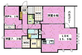 パームコート西原【1階】の間取り