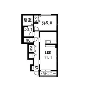 メゾン・ド・ハシヌマC【1階】の間取り