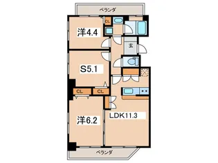 AXIS相模大野【8階】の間取り