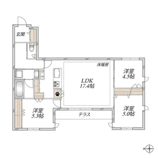Gracefeel Ayase(グレイスフィールアヤセ)【1階】の間取り