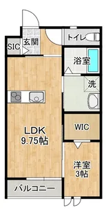 仮)下高津アパート【1階】の間取り