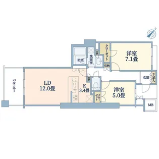 ヨコハマタワーリングスクエア WEST棟【5階】の間取り