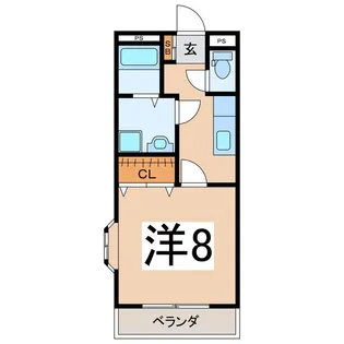 レインボーハイツ【1階】の間取り