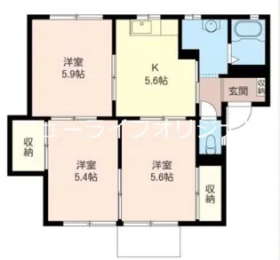 メゾンファミーユA【1階】の間取り