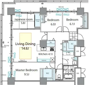 ロイヤルパークスタワー南千住【20階】の間取り