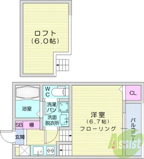 ラ・ムー長町【1階】の間取り