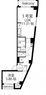CONCRETE CRAB HOUSE Urbs【4階】の間取り