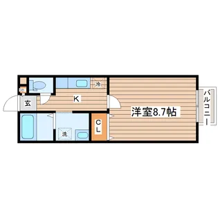 ヴィルボナール【1階】の間取り