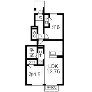 グランツコート三笠 B棟【1階】の間取り
