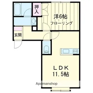 シンワハイツD【1階】の間取り