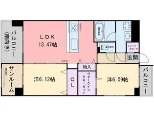 ココ・シャルマン壱番館【4階】の間取り