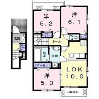 ヴェルテュ【2階】の間取り
