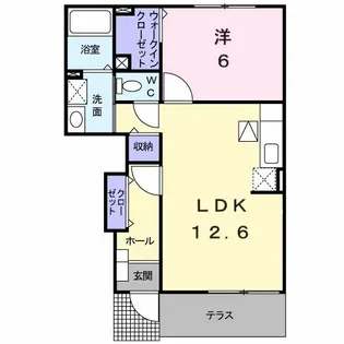 メゾン・ヌーベルA-I【1階】の間取り