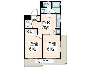 ハイツニュ-パーク【2階】の間取り