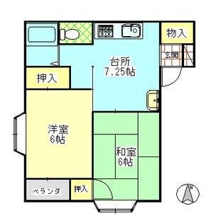 コーポサンフラワー【2階】の間取り