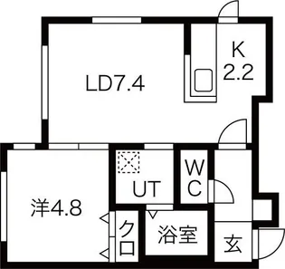 プラティーク平岸【4階】の間取り