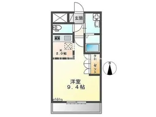 ベルクレストK【1階】の間取り