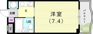 ジョイフル石屋川【2階】の間取り