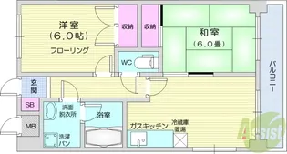 ペルシティ新富【6階】の間取り