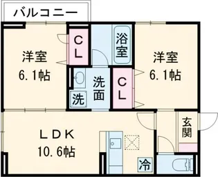 セレスティア鹿浜【2階】の間取り